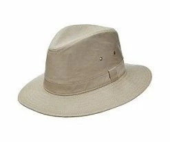 Dorfman Pacific Men The Berg - DPC MC346 Khaki Cotton Packable/Crushable Safari Hat