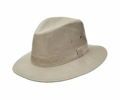 Dorfman Pacific Men The Berg - DPC MC346 Khaki Cotton Packable/Crushable Safari Hat