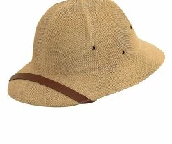 Dorfman Pacific Bindi - DPC MS414 Tan & White Twisted Toyo Pith Helmet Men
