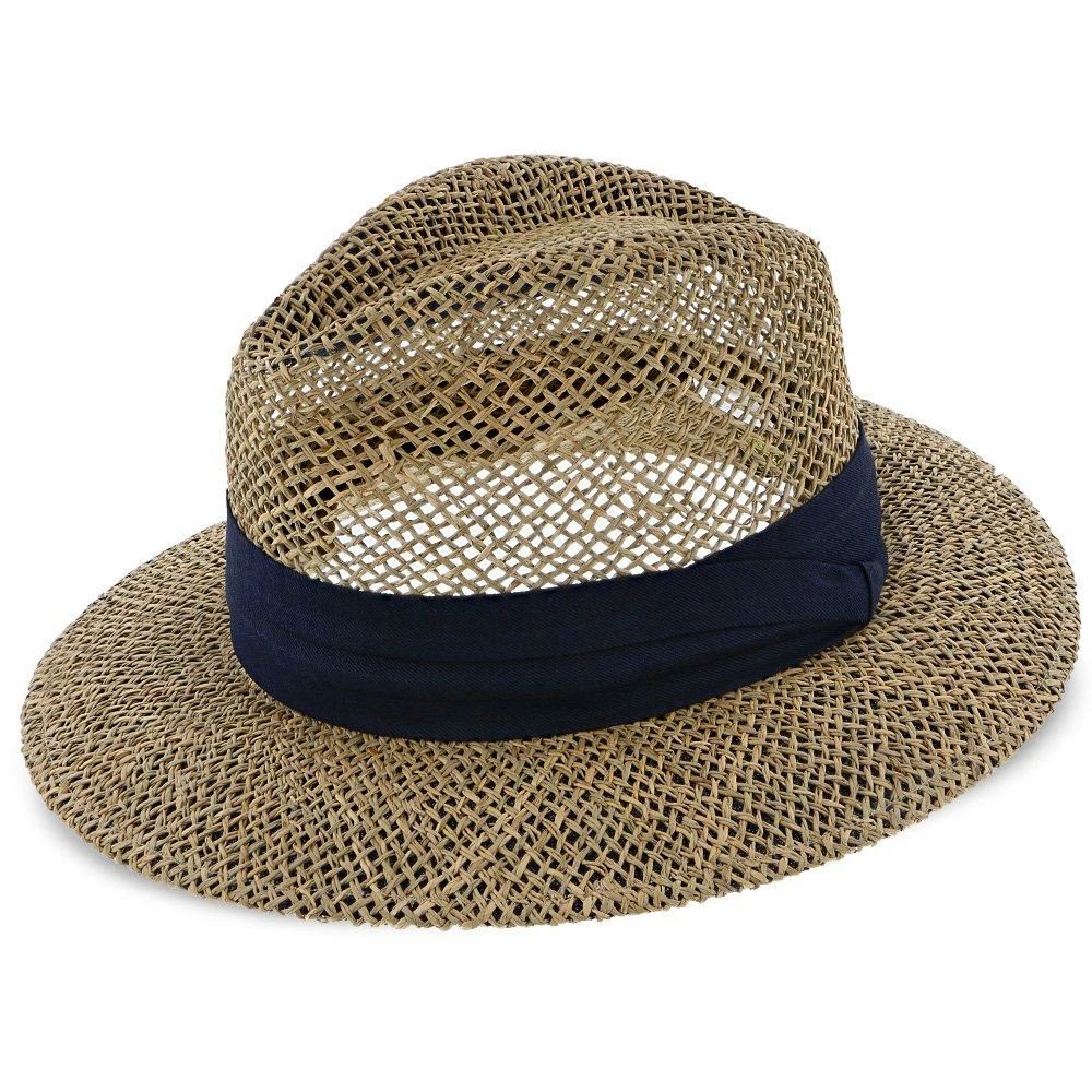 New ✔️ Portland - Dorfman Pacific 100% Seagrass Straw Fedora Hat Men ❤️ 3 Portland - Dorfman Pacific 100% Seagrass Straw Fedora Hat Men