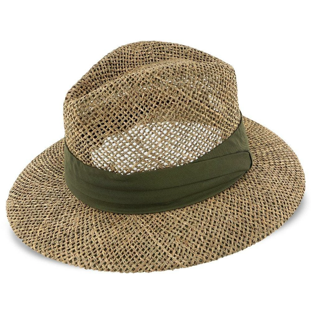New ✔️ Portland - Dorfman Pacific 100% Seagrass Straw Fedora Hat Men ❤️ 4 Portland - Dorfman Pacific 100% Seagrass Straw Fedora Hat Men