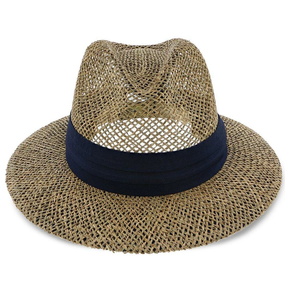 New ✔️ Portland - Dorfman Pacific 100% Seagrass Straw Fedora Hat Men ❤️ 7 Portland - Dorfman Pacific 100% Seagrass Straw Fedora Hat Men