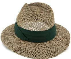 New ✔️ Portland - Dorfman Pacific 100% Seagrass Straw Fedora Hat Men ❤️ 40 Portland - Dorfman Pacific 100% Seagrass Straw Fedora Hat Men