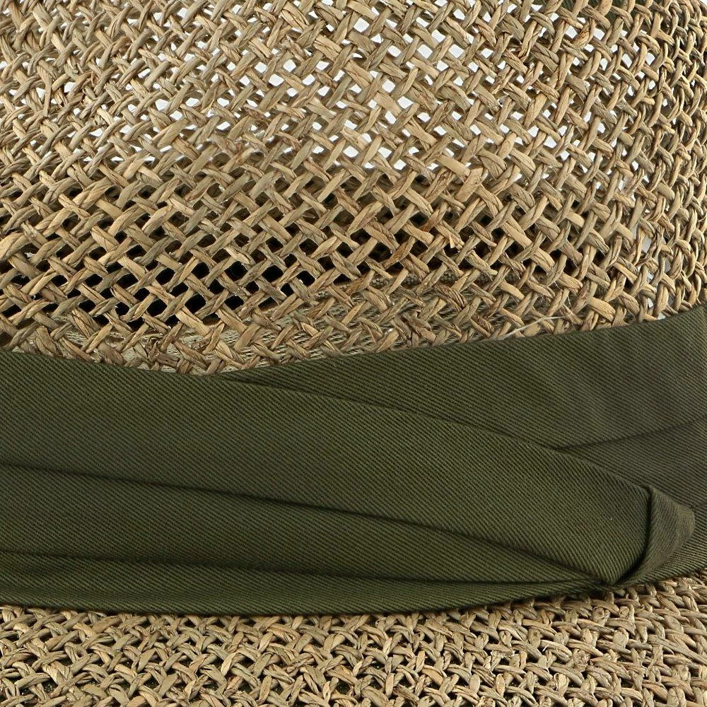 New ✔️ Portland - Dorfman Pacific 100% Seagrass Straw Fedora Hat Men ❤️ 24 Portland - Dorfman Pacific 100% Seagrass Straw Fedora Hat Men