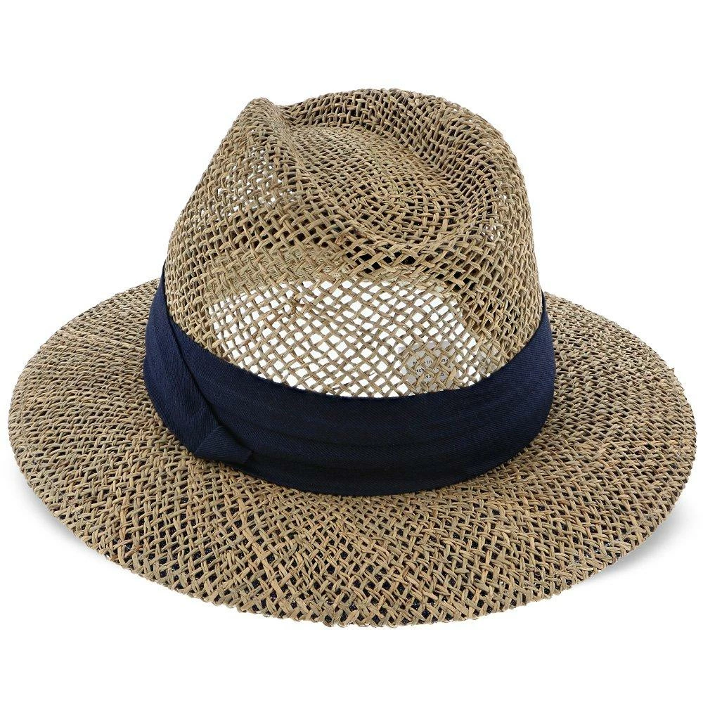 New ✔️ Portland - Dorfman Pacific 100% Seagrass Straw Fedora Hat Men ❤️ 15 Portland - Dorfman Pacific 100% Seagrass Straw Fedora Hat Men