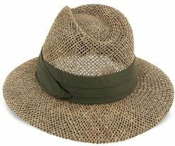 New ✔️ Portland - Dorfman Pacific 100% Seagrass Straw Fedora Hat Men ❤️ 43 Portland - Dorfman Pacific 100% Seagrass Straw Fedora Hat Men