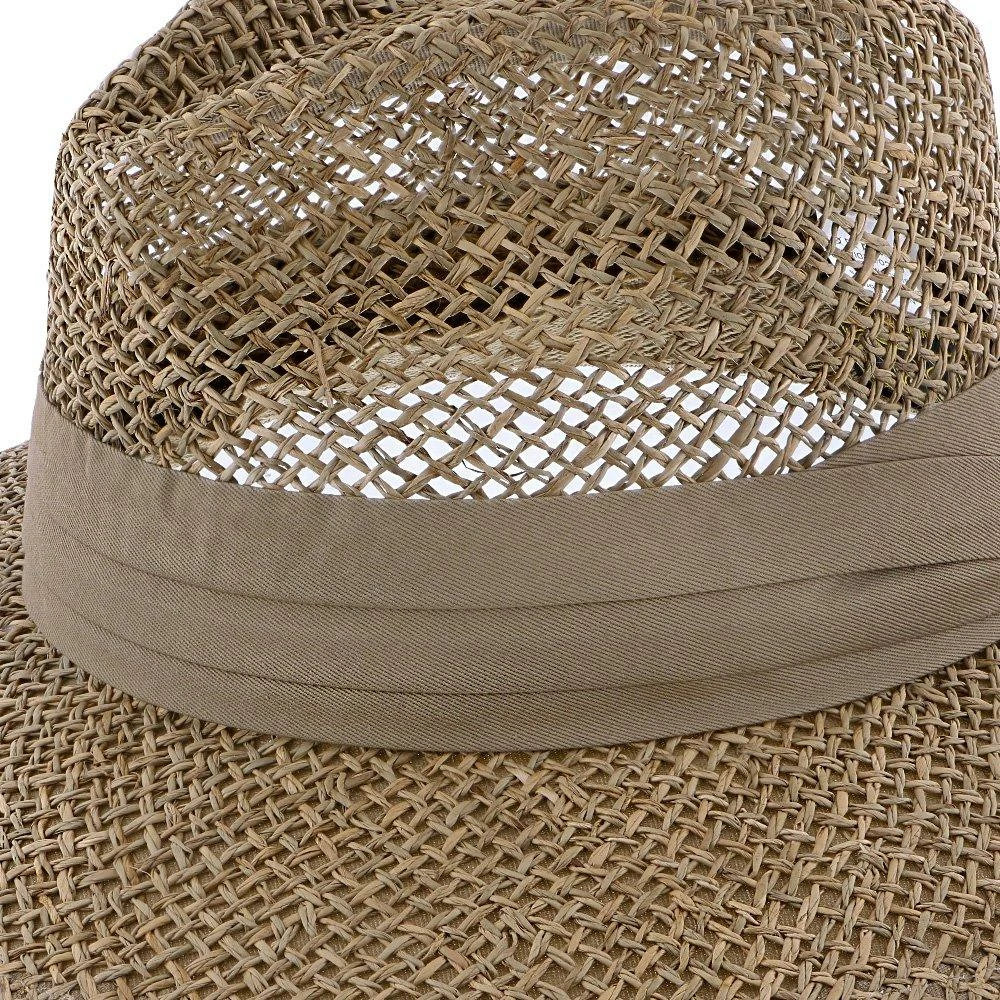 New ✔️ Portland - Dorfman Pacific 100% Seagrass Straw Fedora Hat Men ❤️ 18 Portland - Dorfman Pacific 100% Seagrass Straw Fedora Hat Men