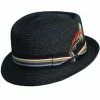 Men Bookie - Scala MS164 Paper Braid Stingy Brim Fedora Hat