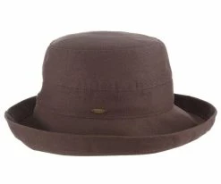 Bliss - Scala LC484 White Cotton Medium Brim Bretton Bucket Hat