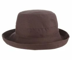 Bliss - Scala LC484 White Cotton Medium Brim Bretton Bucket Hat