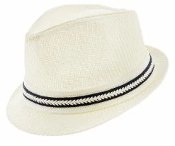 Brand new ๐ Starboard - Tropical Trends LS208 Paper Braid Straw Fedora Hat W/ Anchor Button Hat Pin Men โค๏ธ 45 Starboard - Tropical Trends LS208 Paper Braid Straw Fedora Hat W/ Anchor Button Hat Pin Men