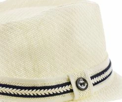 Brand new ๐ Starboard - Tropical Trends LS208 Paper Braid Straw Fedora Hat W/ Anchor Button Hat Pin Men โค๏ธ 51 Starboard - Tropical Trends LS208 Paper Braid Straw Fedora Hat W/ Anchor Button Hat Pin Men