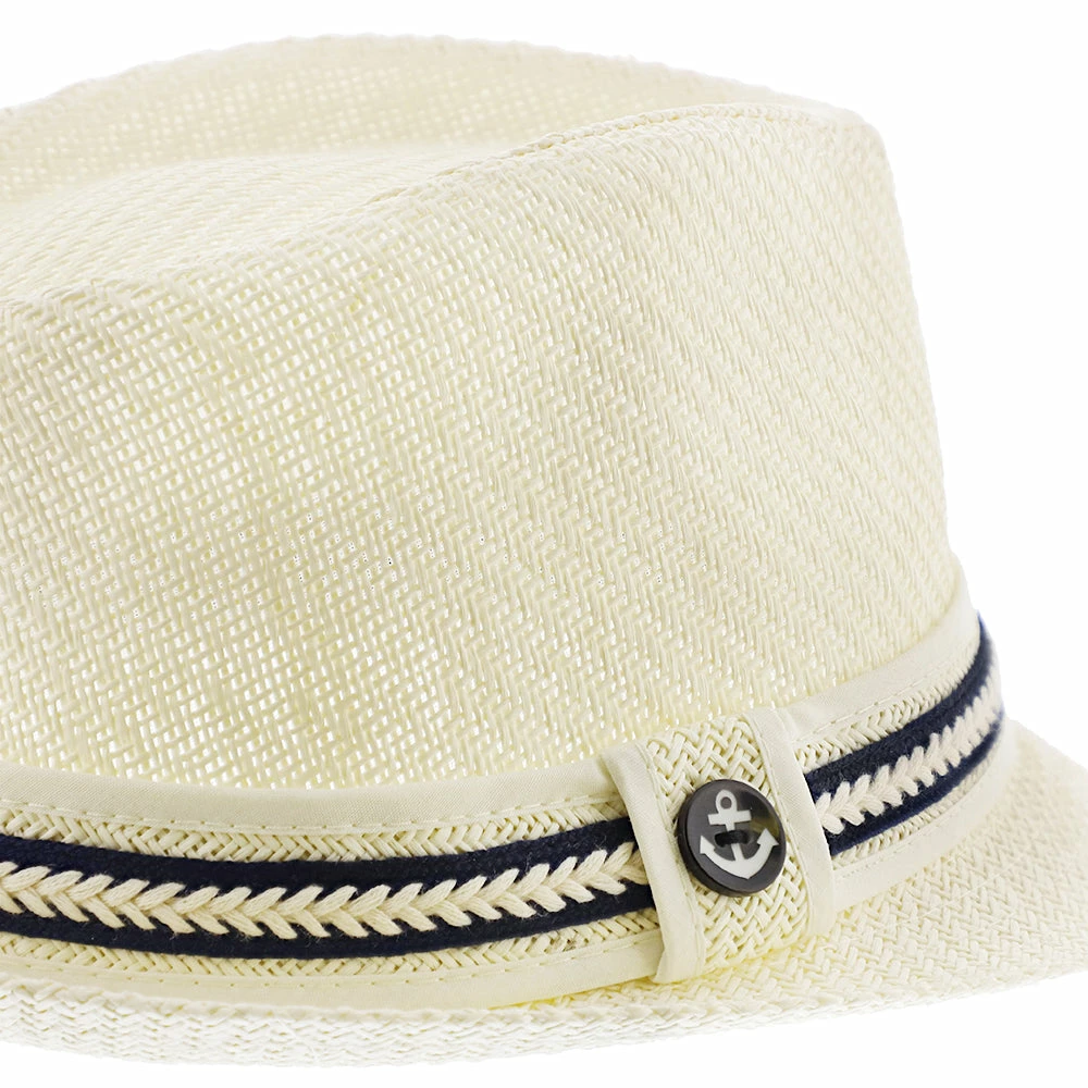 Brand new ๐ Starboard - Tropical Trends LS208 Paper Braid Straw Fedora Hat W/ Anchor Button Hat Pin Men โค๏ธ 12 Starboard - Tropical Trends LS208 Paper Braid Straw Fedora Hat W/ Anchor Button Hat Pin Men