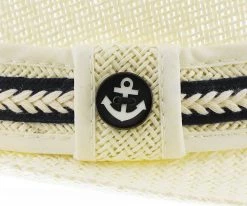 Brand new ๐ Starboard - Tropical Trends LS208 Paper Braid Straw Fedora Hat W/ Anchor Button Hat Pin Men โค๏ธ 52 Starboard - Tropical Trends LS208 Paper Braid Straw Fedora Hat W/ Anchor Button Hat Pin Men
