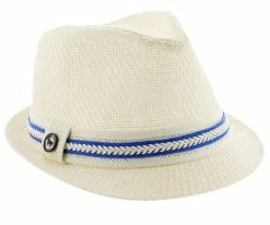 Brand new ๐ Starboard - Tropical Trends LS208 Paper Braid Straw Fedora Hat W/ Anchor Button Hat Pin Men โค๏ธ 55 Starboard - Tropical Trends LS208 Paper Braid Straw Fedora Hat W/ Anchor Button Hat Pin Men