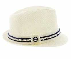 Brand new ๐ Starboard - Tropical Trends LS208 Paper Braid Straw Fedora Hat W/ Anchor Button Hat Pin Men โค๏ธ 67 Starboard - Tropical Trends LS208 Paper Braid Straw Fedora Hat W/ Anchor Button Hat Pin Men