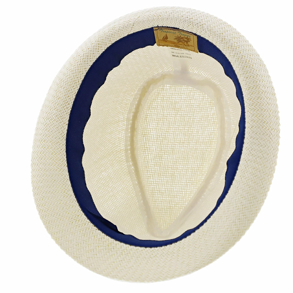 Brand new ๐ Starboard - Tropical Trends LS208 Paper Braid Straw Fedora Hat W/ Anchor Button Hat Pin Men โค๏ธ 30 Starboard - Tropical Trends LS208 Paper Braid Straw Fedora Hat W/ Anchor Button Hat Pin Men