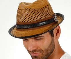 Men Mohican - Santana Vented Toyo Straw Fedora Hat