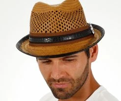 Men Mohican - Santana Vented Toyo Straw Fedora Hat