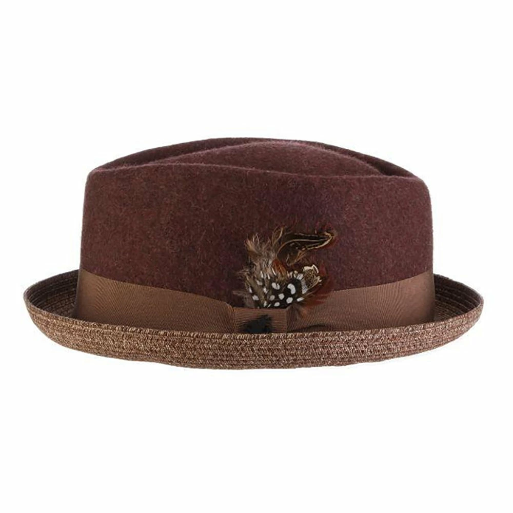 Cheap π₯ Century - Stacy Adams Wool Felt Fedora Hat With Paper Braid Brim βοΈ 4 Century - Stacy Adams Wool Felt Fedora Hat With Paper Braid Brim