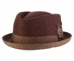 Century - Stacy Adams Wool Felt Fedora Hat With Paper Braid Brim