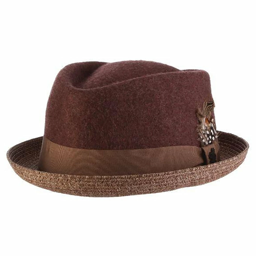 Cheap π₯ Century - Stacy Adams Wool Felt Fedora Hat With Paper Braid Brim βοΈ 2 Century - Stacy Adams Wool Felt Fedora Hat With Paper Braid Brim