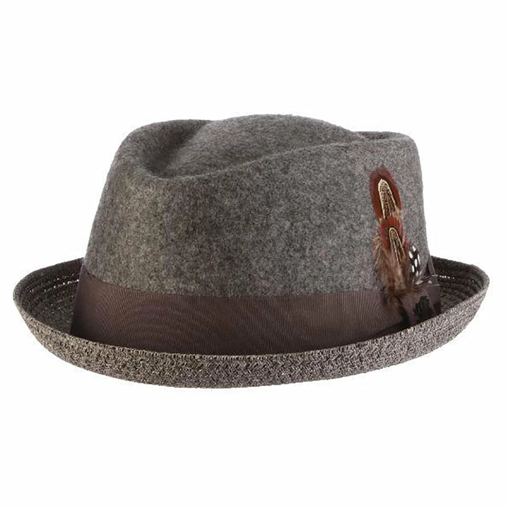 Cheap π₯ Century - Stacy Adams Wool Felt Fedora Hat With Paper Braid Brim βοΈ 6 Century - Stacy Adams Wool Felt Fedora Hat With Paper Braid Brim