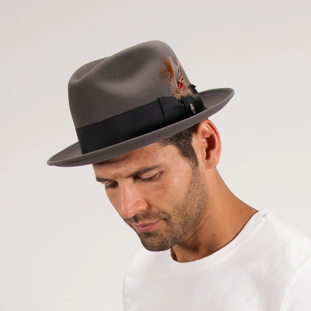 Budget ✨ Men Saxon - Stetson Fur Felt Fedora Hat - TFSAXN ✔️ 22 Men Saxon - Stetson Fur Felt Fedora Hat - TFSAXN