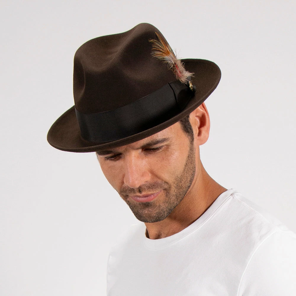 Budget ✨ Men Saxon - Stetson Fur Felt Fedora Hat - TFSAXN ✔️ 23 Men Saxon - Stetson Fur Felt Fedora Hat - TFSAXN