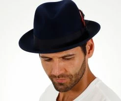 Men Stetson Frederick Wool Felt Fedora Hat - TWFRDK