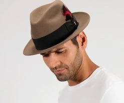 Men Stetson Frederick Wool Felt Fedora Hat - TWFRDK