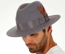 Men Empire - Walrus Hats Grey Wool Felt Fedora Hat - H7001