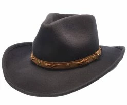 Men Shetland - Walrus Hats Dark Brown Wool Felt Cowboy Hat - H7013