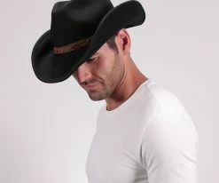 Men Shetland - Walrus Hats Dark Brown Wool Felt Cowboy Hat - H7013