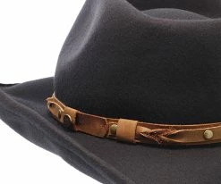Men Shetland - Walrus Hats Dark Brown Wool Felt Cowboy Hat - H7013