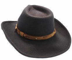 Men Shetland - Walrus Hats Dark Brown Wool Felt Cowboy Hat - H7013