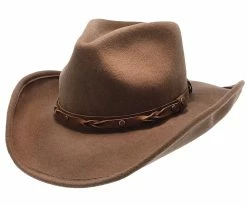 Men Shetland - Walrus Hats Dark Brown Wool Felt Cowboy Hat - H7013