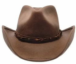 Men Shetland - Walrus Hats Dark Brown Wool Felt Cowboy Hat - H7013