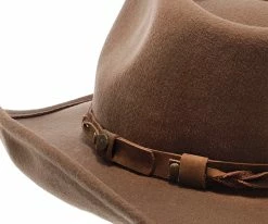 Men Shetland - Walrus Hats Dark Brown Wool Felt Cowboy Hat - H7013