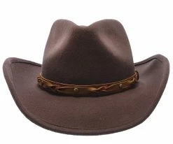 Men Shetland - Walrus Hats Dark Brown Wool Felt Cowboy Hat - H7013