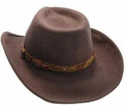 Men Shetland - Walrus Hats Dark Brown Wool Felt Cowboy Hat - H7013