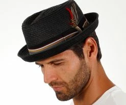 Men Bookie - Scala MS164 Paper Braid Stingy Brim Fedora Hat
