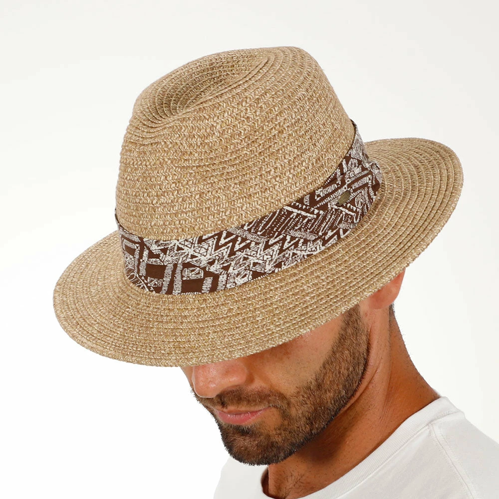 Discount ๐ Surfzone - Scala Tan Toyo Straw Blend Fedora Hat Men โ 9 Surfzone - Scala Tan Toyo Straw Blend Fedora Hat Men