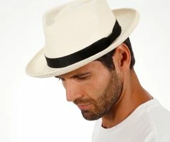 Men Retro Panama - Stetson Genuine Panama Fedora Hat - TSRTRO