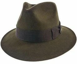 Phantom - Brown Fur Felt Authentic Indiana Jones Fedora Hat - IJ554