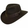 Cross Country - Authentic Brown Wool Felt Crushable Indiana Jones Outback Hat - IJ557