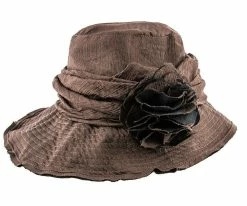 Birdie - Jeanne Simmons Wine Nylon Wide Brim Hat - 4006