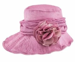 Birdie - Jeanne Simmons Wine Nylon Wide Brim Hat - 4006