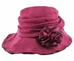 Birdie - Jeanne Simmons Wine Nylon Wide Brim Hat - 4006