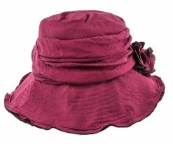 Birdie - Jeanne Simmons Wine Nylon Wide Brim Hat - 4006